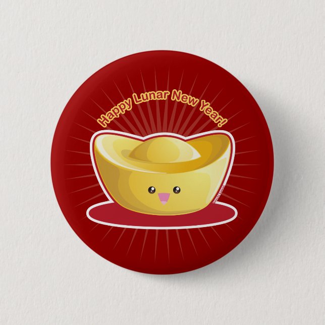 Glückliches neues Mondjahr! Button (Vorderseite)