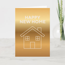 Glückliches neues Zuhause - Goldfarbener Gradiente Karte