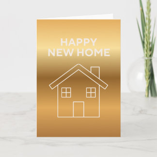 Glückliches neues Zuhause - Goldfarbener Gradiente Karte