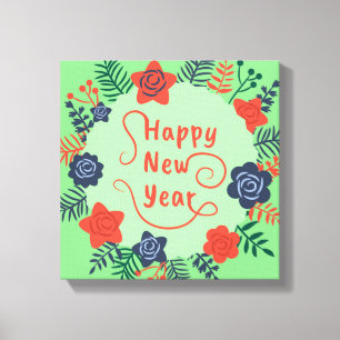 GLÜCKLICHES NEUJAHR CANVAS DRUCKEN LEINWANDDRUCK