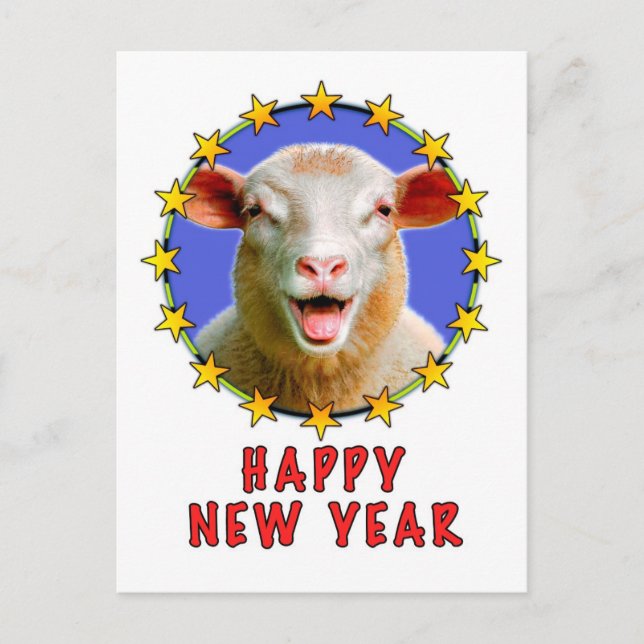 GLÜCKLICHES NEUJAHR FEIERTAGSPOSTKARTE (Vorderseite)