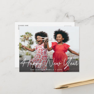 GLÜCKLICHES NEUJAHR   Grußkarte für Typografie Postkarte