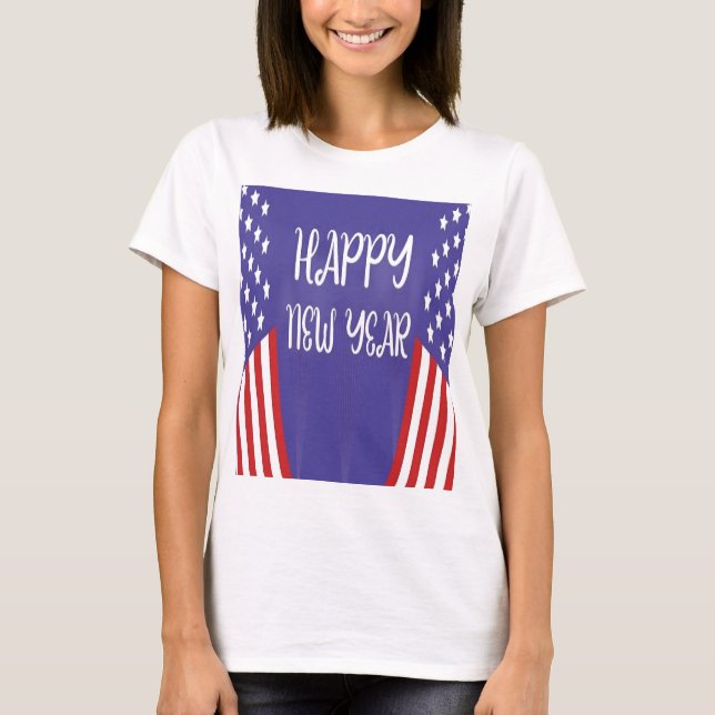 GLÜCKLICHES NEUJAHR SHIRT DER FRAU USA (Vorderseite)