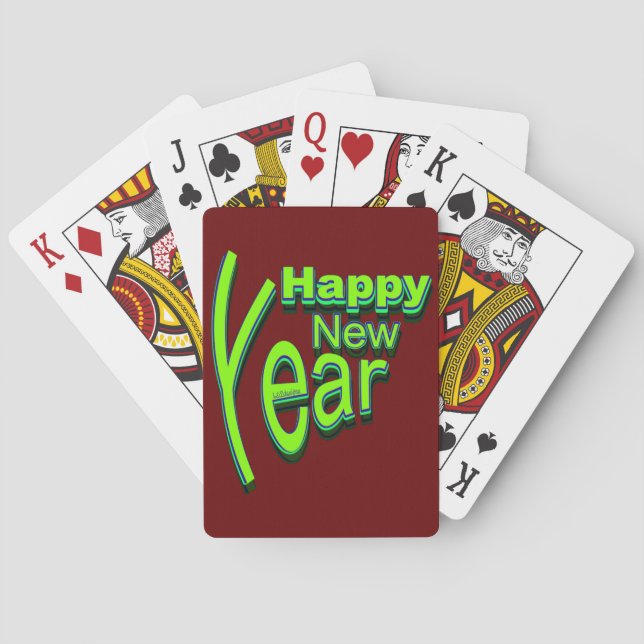GLÜCKLICHES NEUJAHR SPIELKARTEN (Rückseite)