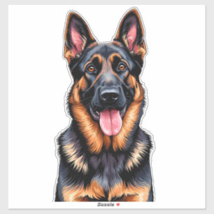 Glückliches niederländisches Schäferhund-Porträt Aufkleber
