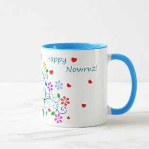 Glückliches Nowruz das persische neue Jahr, helle Tasse