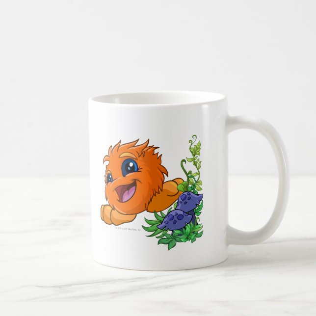Glückliches orange JubJub in Neopia Zentrale Kaffeetasse (Rechts)