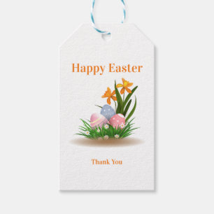Glückliches Osterei und Gras danke Geschenkanhänger