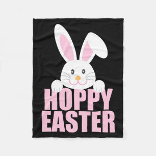 Glückliches Osterhase Wortwitz Süß Rosa Mädchen T- Fleecedecke