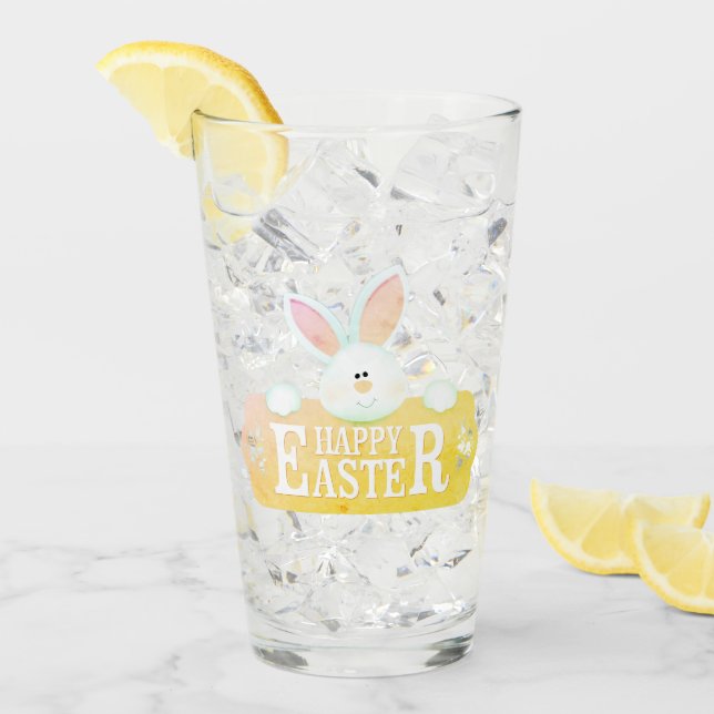 Glückliches Osterhasen-Glas Glas (Vorderseite Ice)
