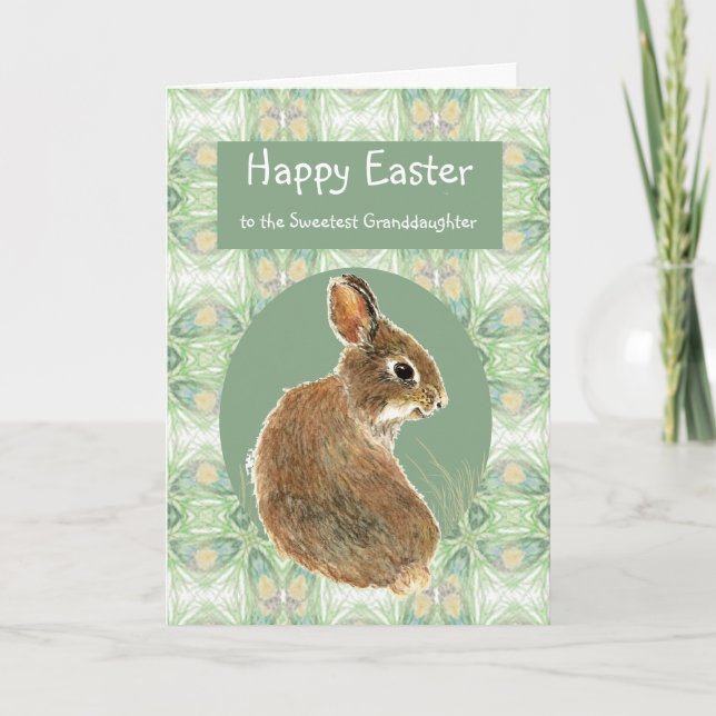 Glückliches Ostern-Enkelin-Häschen Feiertagskarte (Vorderseite)