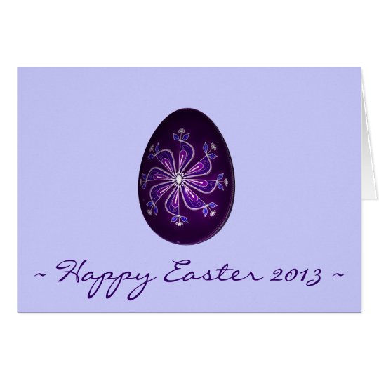 Glückliches Ostern ~ lila gemaltes russisches Ei Karte
