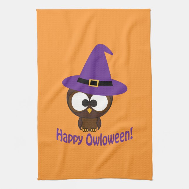 Glückliches Owloween Geschirrtuch (Vertikal)