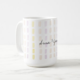 Glückliches Paar Geometrisches Wasserfarbmuster Kaffeetasse