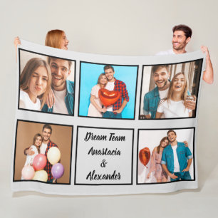 Glückliches Paar moderne personalisierte Valentine Fleecedecke