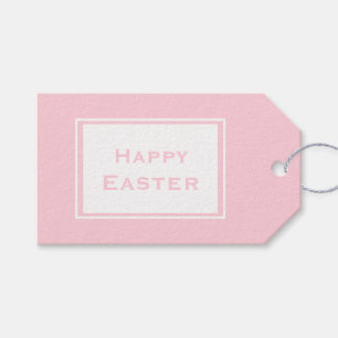 Glückliches Pastellrosa Ostern   Minimalistic Geschenkanhänger
