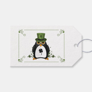 Glückliches Pinguin-Kleeblatt-Geschenk für Festlic Geschenkanhänger