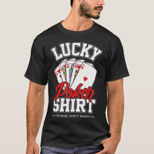Glückliches Poker-Shirt Lustiges Poker-Spieler-Kar T-Shirt