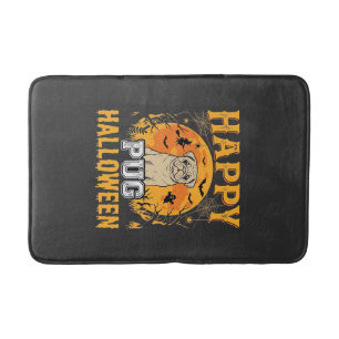 Glückliches Pug Halloween Gruseliger Hund Design_1 Badematte