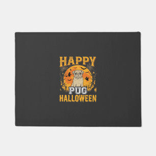 Glückliches Pug Halloween Gruseliger Hund Design_1 Fußmatte