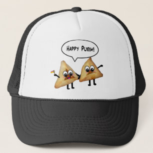 Glückliches Purim hamantaschen Truckerkappe