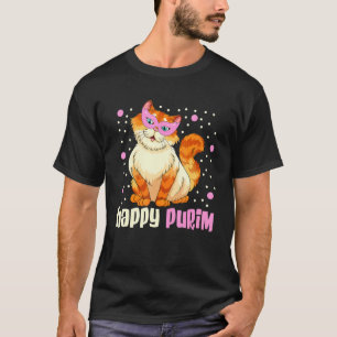 Glückliches Purim-Katzenkostüm jüdische Purim-Gesc T-Shirt