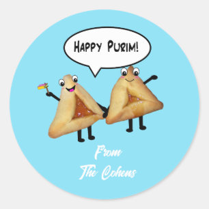 Glückliches Purim - kundengerechte Runder Aufkleber
