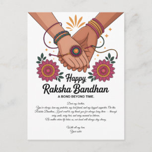 Glückliches Raksha Bandhan-Postkartenmotiv Postkarte