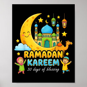 Glückliches Ramadan Mubarak für Jungen Jugend Rama Poster
