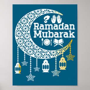 Glückliches Ramadan Mubarak islamische Kalligrafie Poster