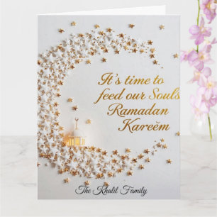 Glückliches Ramadan Mubarak Ramadan Kareem Weißer  Karte
