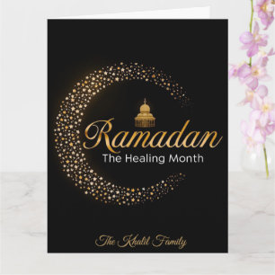 Glückliches Ramadan Mubarak Ramadan Kareem Weißer  Karte