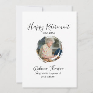 Glückliches Rentenjahr Name Kreis Foto pensioniert Einladung