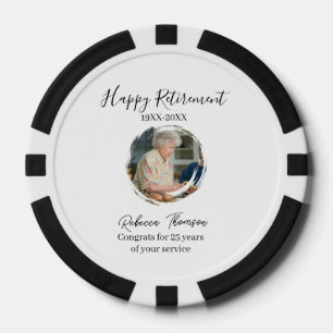 Glückliches Rentenjahr Name Kreis Foto pensioniert Pokerchips