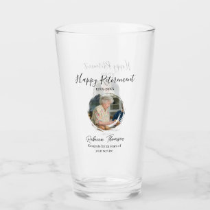 Glückliches Rentenjahr Name Kreis Foto Ruhestand Glas