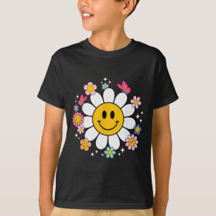 Glückliches Retro-Gänseblümchen-Lächeln-Gesicht Pr T-Shirt