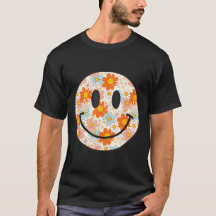 Glückliches Retro-Gänseblümchen-Lächeln-Gesicht-Vo T-Shirt