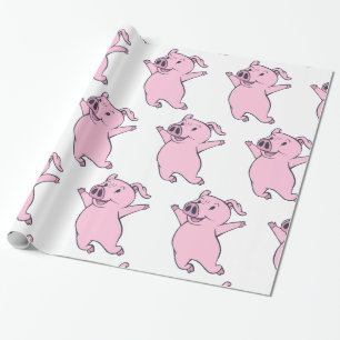 Glückliches rosa Schwein, das Thunder_Cove spring Geschenkpapier