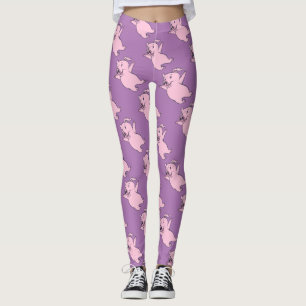 Glückliches rosa Schwein, das Thunder_Cove springt Leggings