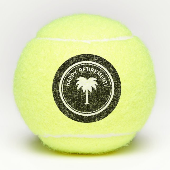 Glückliches Ruhestandstennisball-Set für Tennisbälle (Vorderseite)