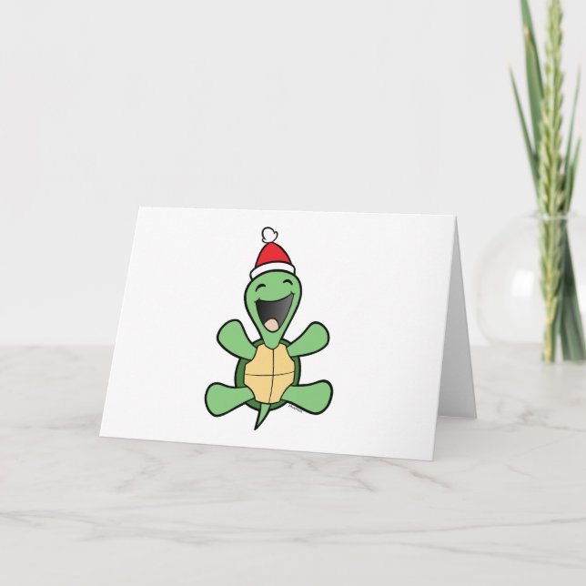 Glückliches Schildkröte-Weihnachten Feiertagskarte (Vorderseite)