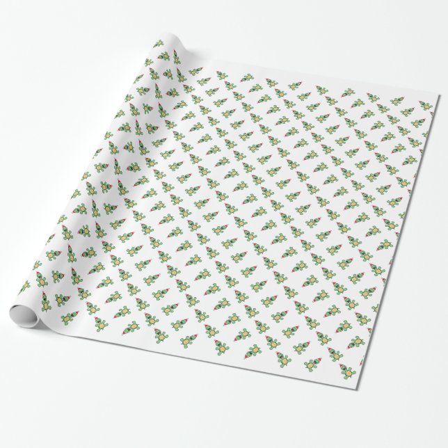 Glückliches Schildkröte-Weihnachten Geschenkpapier (Ungerollt)