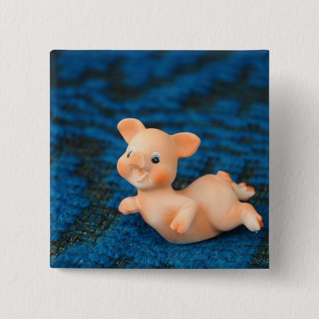 Glückliches Schwein Button (Vorderseite)
