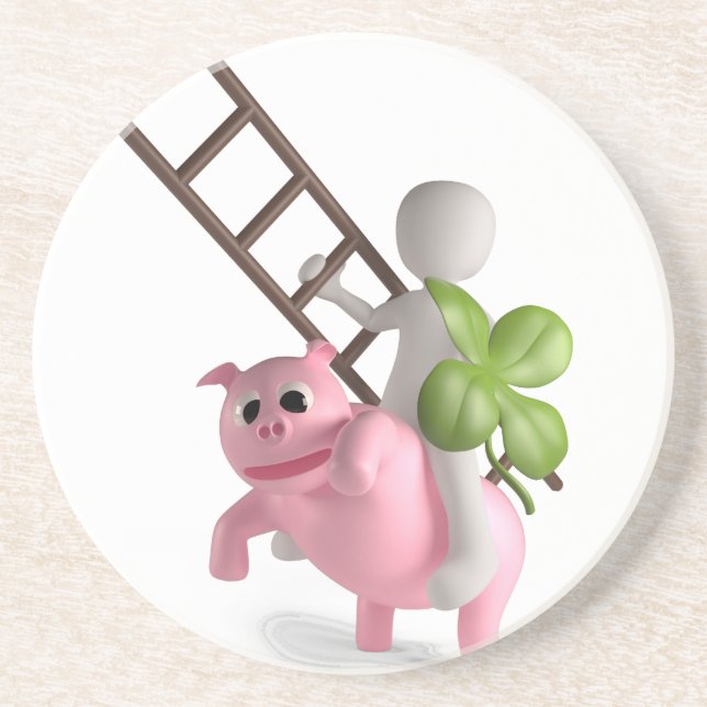 glückliches Schwein Untersetzer (Vorne)