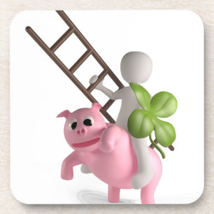 glückliches Schwein Untersetzer