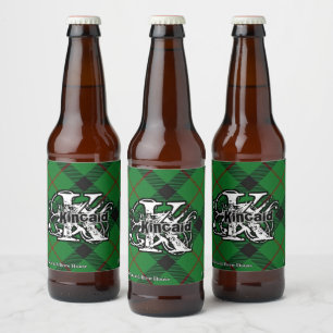 Glückliches Scotsman-Clan Kincaid Tartan-Monogram Bierflaschenetikett