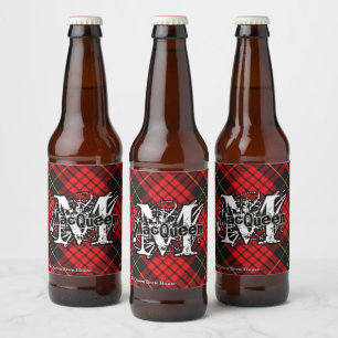 Glückliches Scotsman-Clan MacQueen Bierflaschenetikett