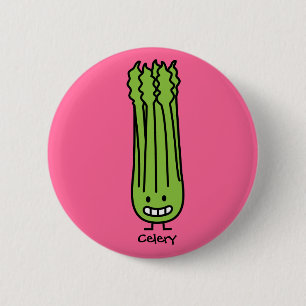 Glückliches Sellerie-Stiel-Bündelgrün-Fasergem Button