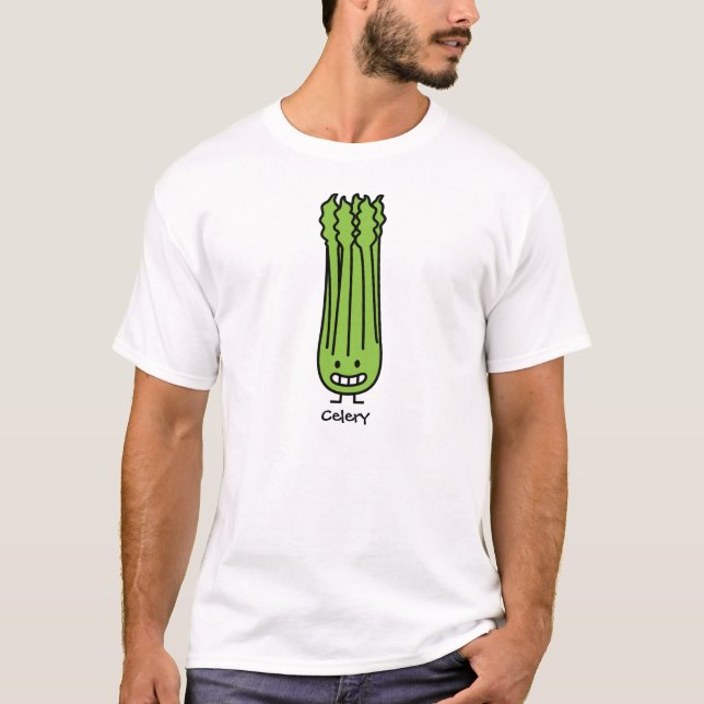 Glückliches Sellerie-Stiel-Bündelgrün-Fasergemüse T-Shirt (Vorderseite)