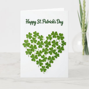 Glückliches Shamrock-Herz-Tag-Karte Karte
